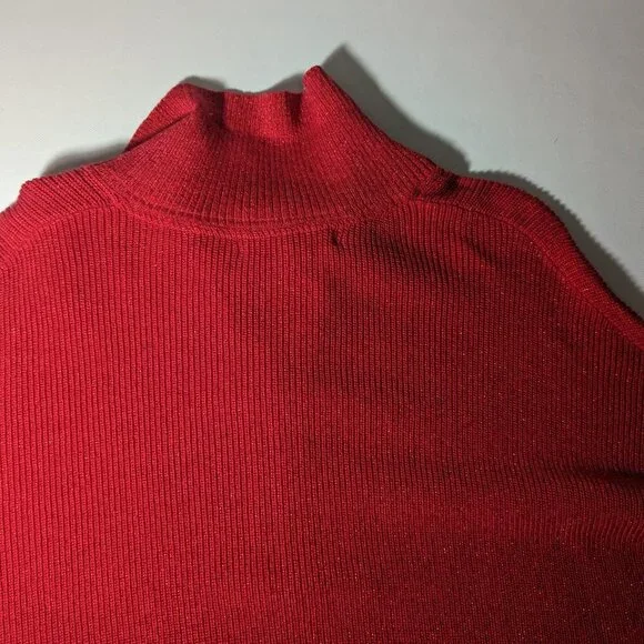 NEW Size XXS/XS Women's Tommy Bahama Shimmer Bonita Zip Poncho Sweater Tango Red - Picture 6 of 6